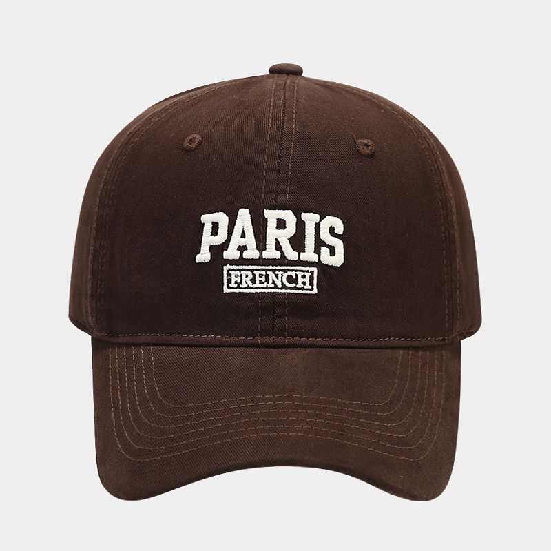 Simple PARIS letter embroidered baseball cap spring and summer versatile sunscreen visor, couple soft top cap
