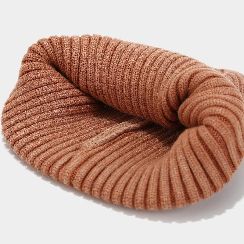 Fashion retro washed core-spun yarn knitted hat women's autumn and winter outdoor warm wool hat ear protection cold hat