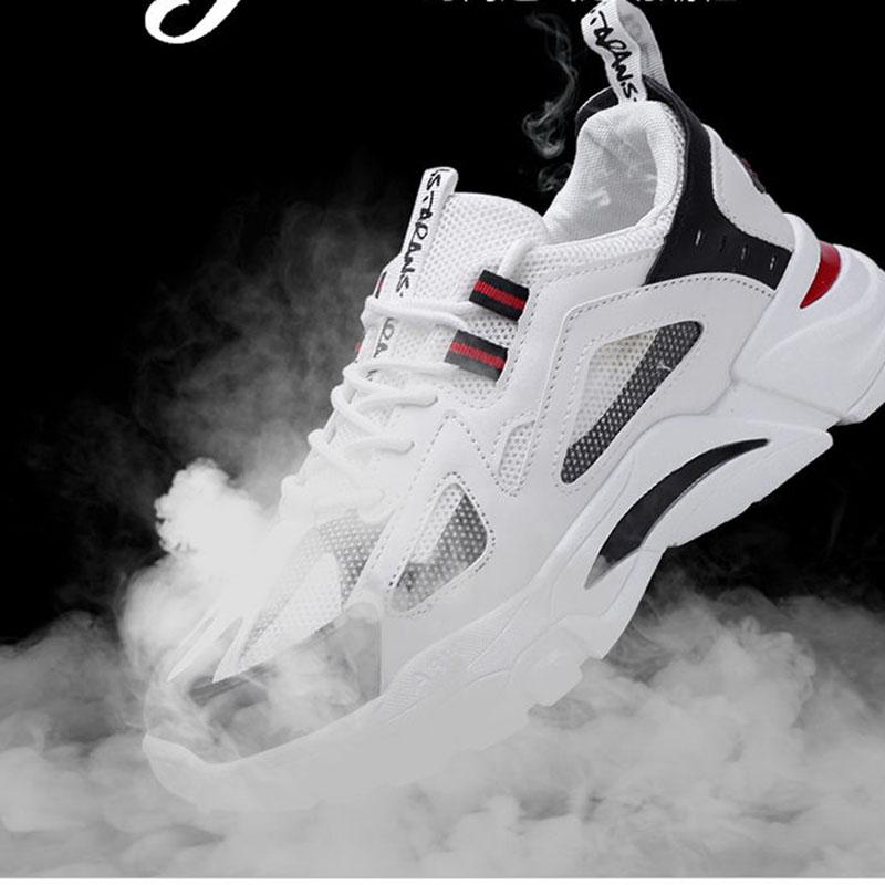 Men Sneakers Mesh Patchwork Color Breathable Increase Running Shoes Lightweight Lace-up Casual Shoes Spring Summer New Fashion