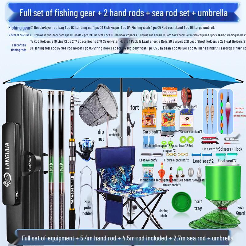Complete Carbon Fiber Fishing Rod Set for Beginners