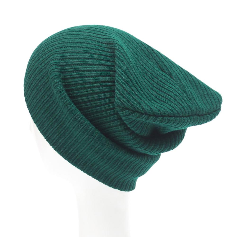 Men/Women Knitted Cap Simple Solid Color Warm Woolen Beanie Hat