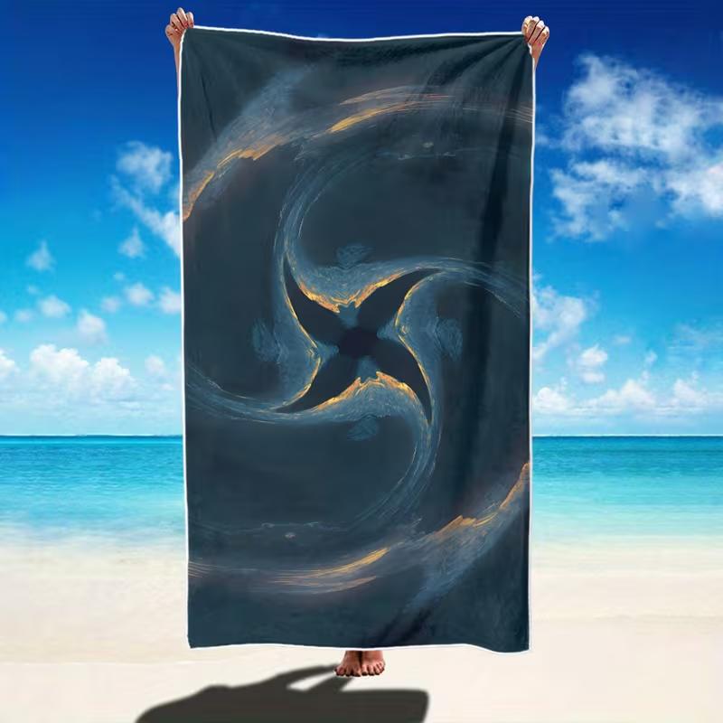 Cosmic Black Hole Galaxy Beach Towel Soft Absorbent Towel Swirling Black Hole Starry Nebula design Towel for Summer Vacation