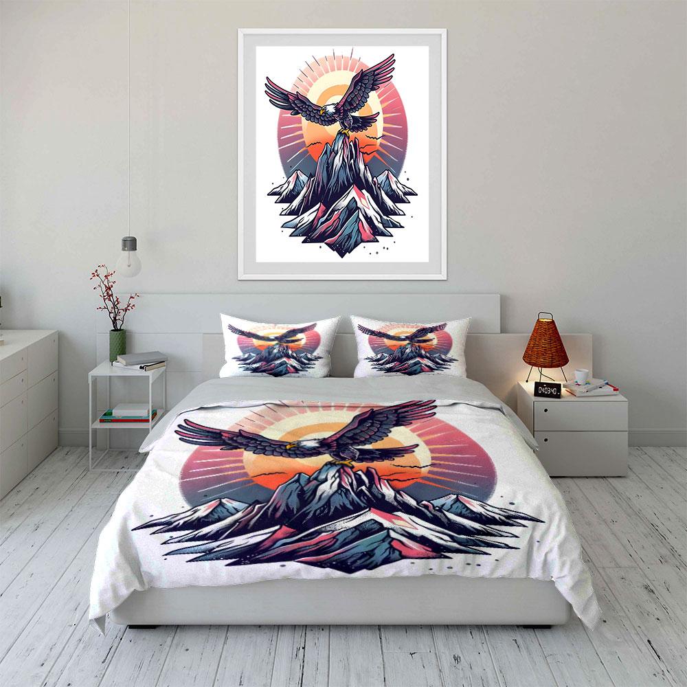 "Majestic Eagle Sunrise Elegance" Bedding Sets Duvet Covers Pillowcases(1* Duvet Cover 2* Pillowcases Without Duvet Insert)