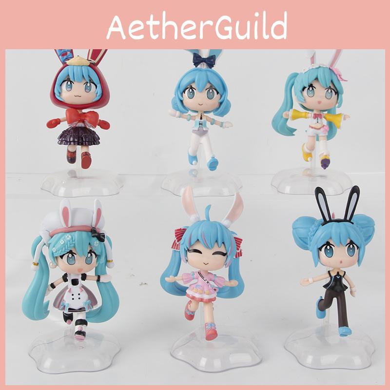 Rabbit Pvc Delightful Ears Hatsune Miku Q Version Doll Collectible Figurines