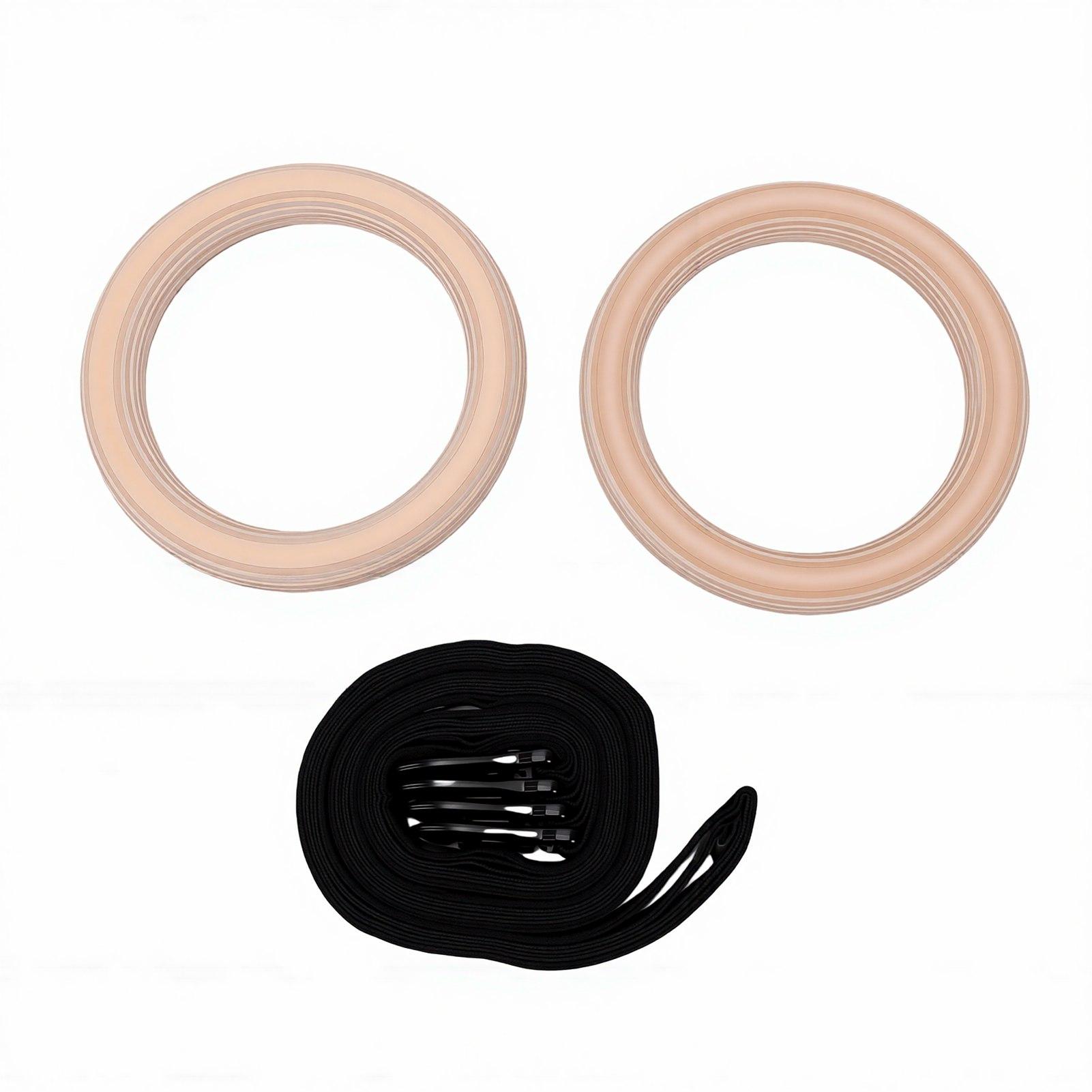 Tomtop Jms Double Circle Gymnastics Rings With Adjustable Numbered Straps Wood Full Body Workout Rings For Home Gym Exercise