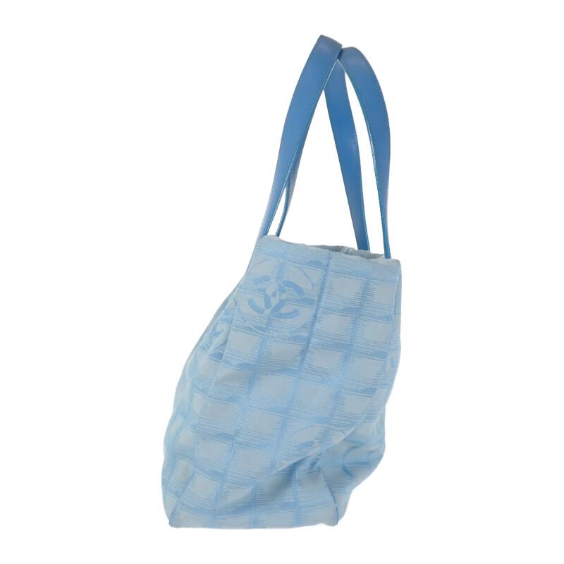Chanel Tote Bag Blue Nylon/leather Women