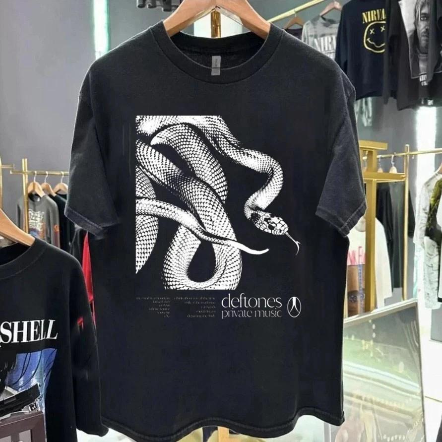Новая одежда Deftones 2025 Private Music Логотип Змея Футболка Подарок для друзей Унисекс Футболка L