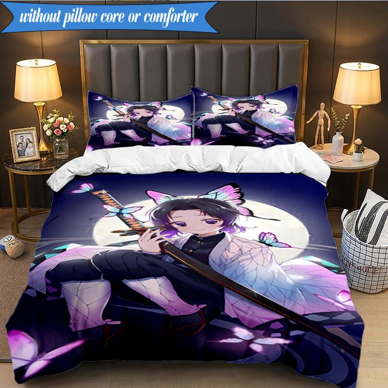 Vibrant Anime Characters 3pcs K-pop Music Group Bedding set,Ideal for Bedroom, Dormitory,Including Duvet Cover And 2pcs Pillowcases,Fan Gifts