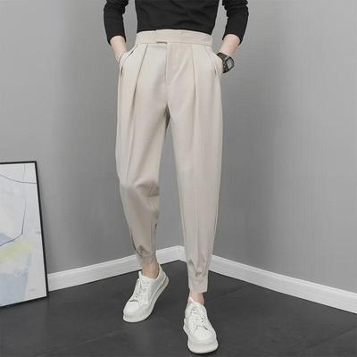 Pantalon Harem Court à Velcro pour Homme: Mode Décontractée Polyvalente.