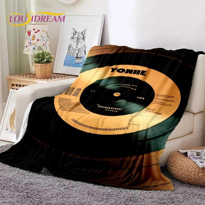 Vinyl Record Music DJ Screen Tape Soft Flannel Blanket for Bed Bedroom Sofa Picnic,Throw Blanket for Cover Outdoors Leisure Gift