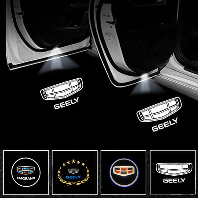 2PCS Car Door Welcome Lights Laser Projector Logo Wireless Sensing For Geely Emgrand EC7 2009-2017 EC715 EC718 Auto Accessories
