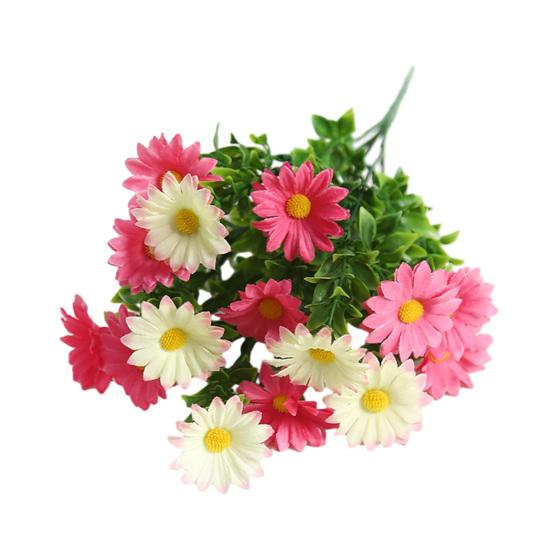 Artificial Flower with Green Leaves Realistic UV Resistant Fake Silk Flower Bouquet Indoor Outdoor Garden Patio Balcony Home Decoration