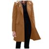 Fashion Casual Loose Breasted Long Solid Woolen Medium Outerwear Women Color Coat