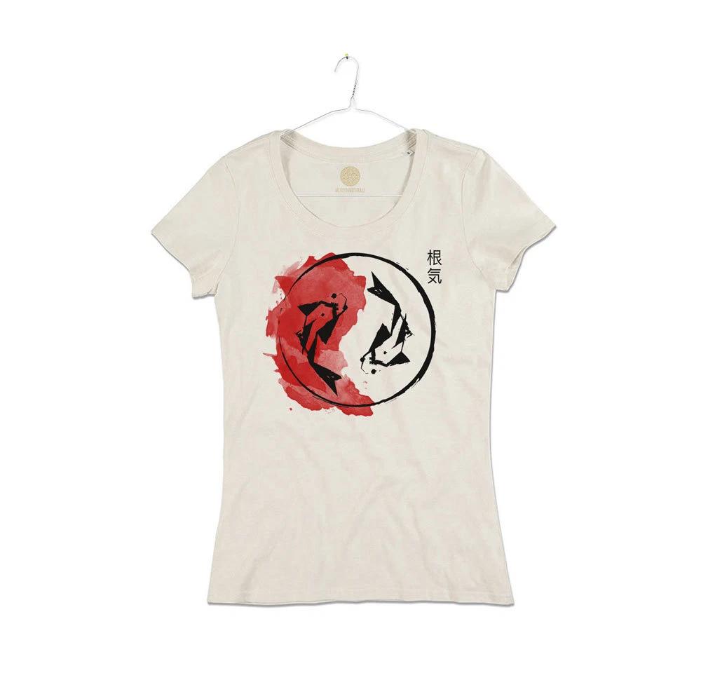 Women s Organic Cotton T-Shirt Koi Carp Tao Organic Bio Woman T-Shirt Girl 3XL