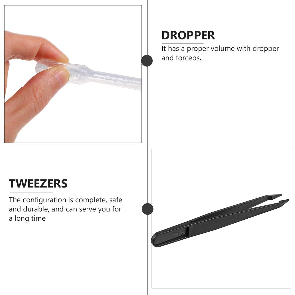 Small Reptile Breeding Box with Dropper and Forceps Pet Terrarium Transparent Acrylic Cage Insect Jumping Spider Feeding Box