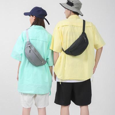 Unisex Korean Casual Messenger Bag: Solid Color Chest, Waist, Shoulder Bag for Travel and Everyday Use.