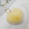 Maia Rabbit Fur Heart Keyring & Charm - Yellow