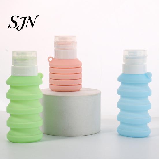 Leak Proof Travel Containers 50/110ML Collapsible Silicone Bottle for Toiletries, Compact Lotion Size Container, Foldable Refillable Shampoo