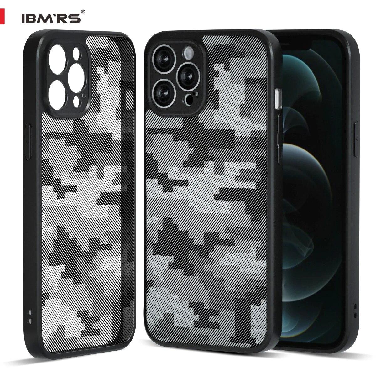 

(В комплекте ремешок на запястье)IBMRS для Apple iPhone 12 Pro Max Чехол, камуфляжный прозрачный защитный чехол для телефона
