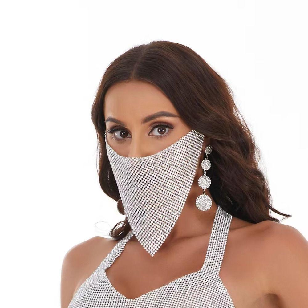 Crystal Rhinestone Face Mask Vintage Dance Party Jewelry Jewelry Masquerade Mask Party