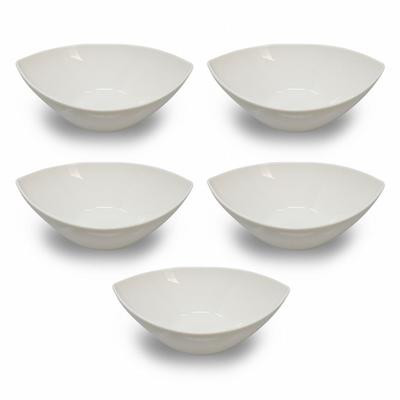 Set of 5 White 18cm X 13cm Leaf Cafe Western Made In Mino Available On ACS WEB SHOP Bowls, Newborn, Tableware, Tableware, Porcelain, Pottery, Japan,
