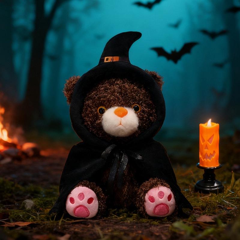 

Halloween teddy bear doll plush toy pumpkin bear hug bear doll child soothing rag doll 30cm（0.2kg）