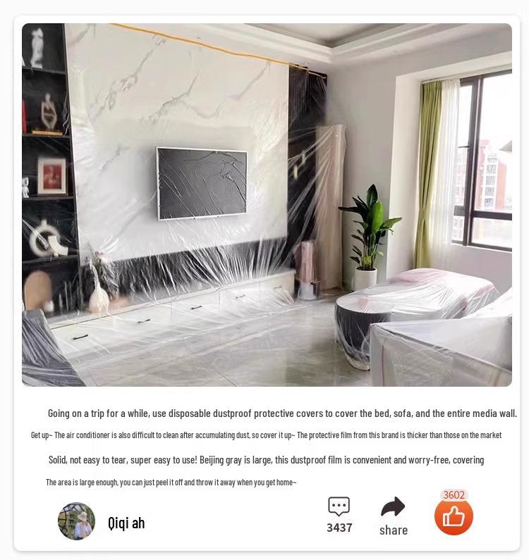Disposable Dustproof Plastic Furniture Cover for Renovation