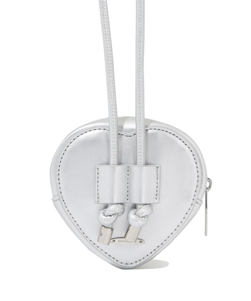 Covernat Woman Clover Heart Lucky Mini Crossbody Bag Silver