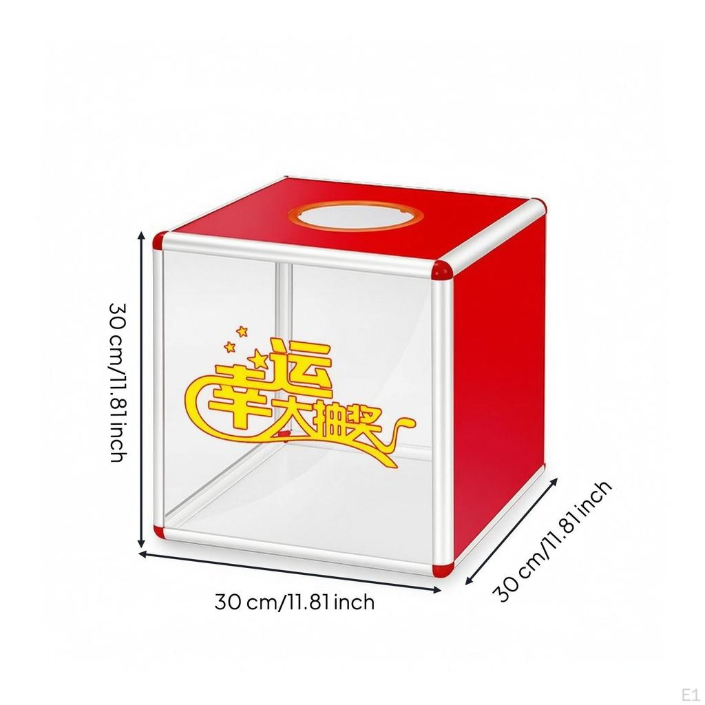Lottery Box with Circular Slot Rigid Cube Drawing Rounded Corners for Prize Draws, Company