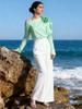 Elegant French Waist-Cinched Floral One-Shoulder Long-Sleeve Top for Spring 2026