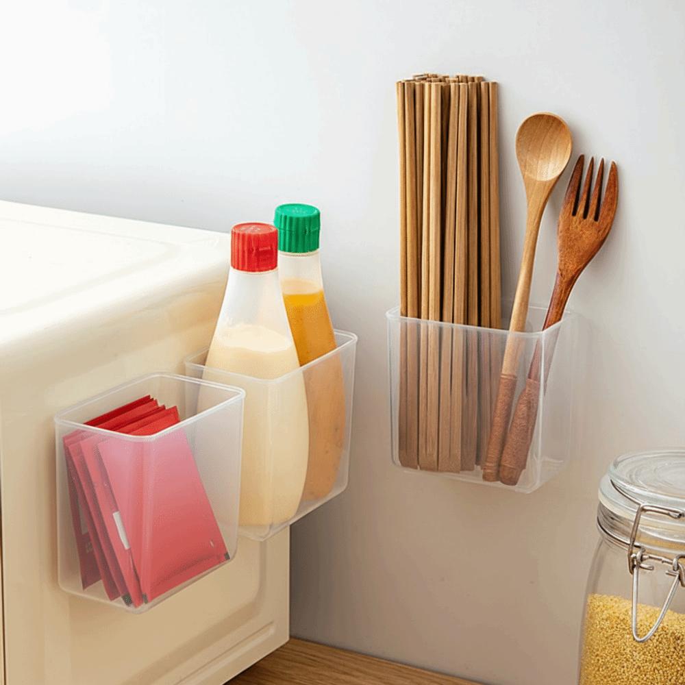 Lightweight Self-adhesive Container Multifunction PP Transparent Box Kitchen Organization