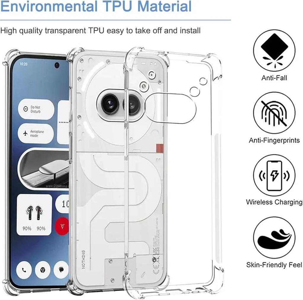 Husă transparentă TPU pentru Nothing Phone 2a Nothing Phone 2 1 Husă de protecție Cu patru colțuri Bara de protecție rezistentă la șoc Husă transparentă ultra subțire