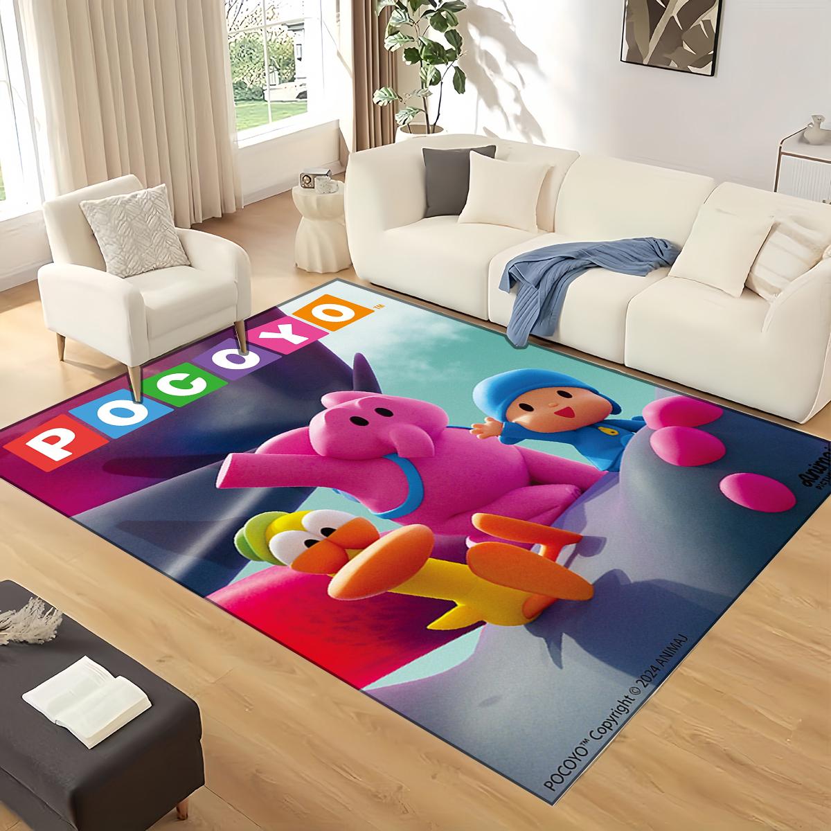 

3D Забавный P-Pocoyo Elly Pato Мультяшный Ковер Коврик для Дома Гостиной Спальни Дивана Прихожей Декор, Детский Игровой Нескользящий Коврик для Пола Подарок 40x60cm
