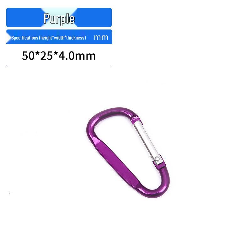 Size 5 Aluminum D-Shape Carabiner Snap Hook for Outdoor Backpack Accessories