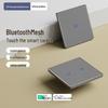 Smart Voice-Activated Touch Switch, Wireless & Compatible with Mijia App, Gray Panel, Single Live/Neutral Wire.