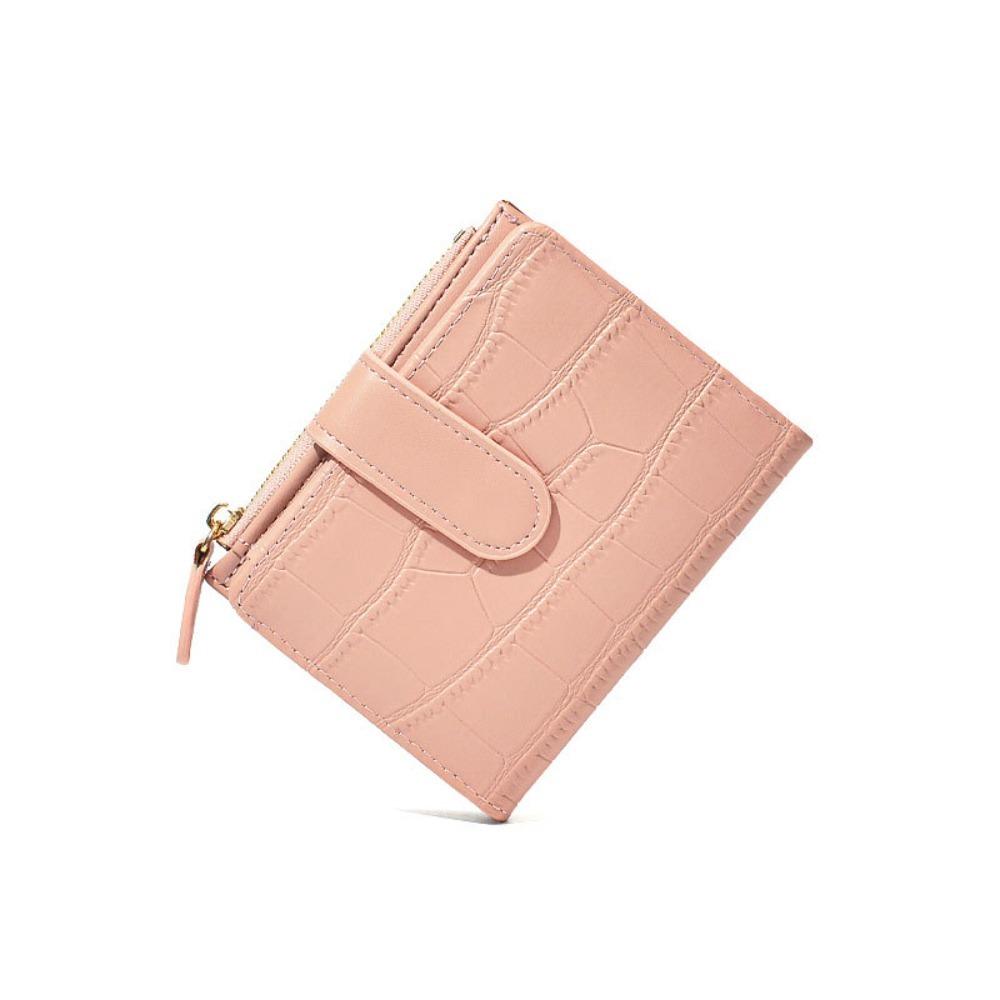 Korean Style Short Wallet Alligator Pattern Women's Wallet Ins Double Fold Wallet  Girl