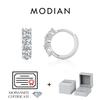 D Color Moissanite Classic Ear Buckle 925 Sterling Silver Trendy Round Stackable Hoop Earrings For Women Fine Jewelry