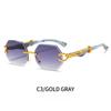 Unisex UV400 Frameless Sunglasses Elegant Business Style Sun Protection Outdoor Photography Eye Care