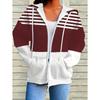 Woman Sweatshirts Simple Gradient Print Long Sleeves Zip Hoodie Autumn Casual Drawstring Design Fashion Women's Hoodie