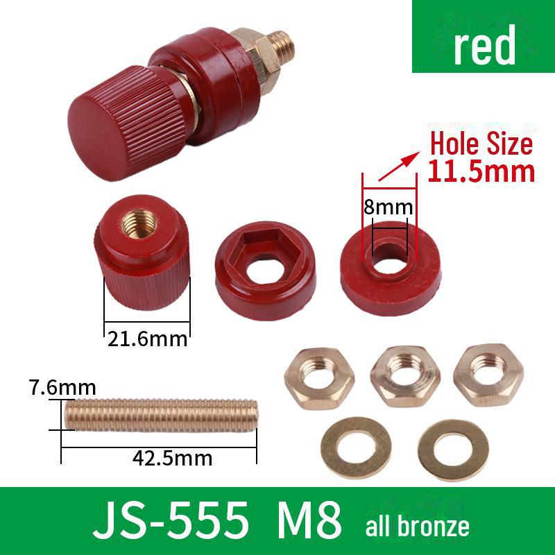 Kupferklemmenblock für Schweißmaschinen-Wechselrichter, Leistungsanschluss M6/M8/M10, Modell JS-333/555