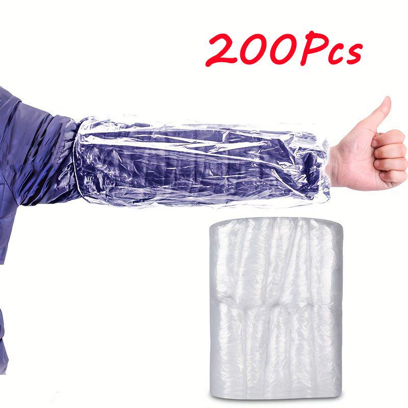 100/200pcs Waterproof Disposable Arm Sleeves Covers PE Oversleeves With Repairing Cleaning Tattooing Blue Transparent Household