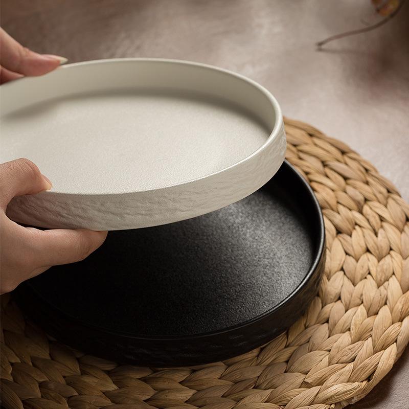 Fitness Fat Reduction Plate, Simple Ceramic Plate, Household Seafood Soup Plate, High-End Western Food Plate, Salad Plate, Deep Plate