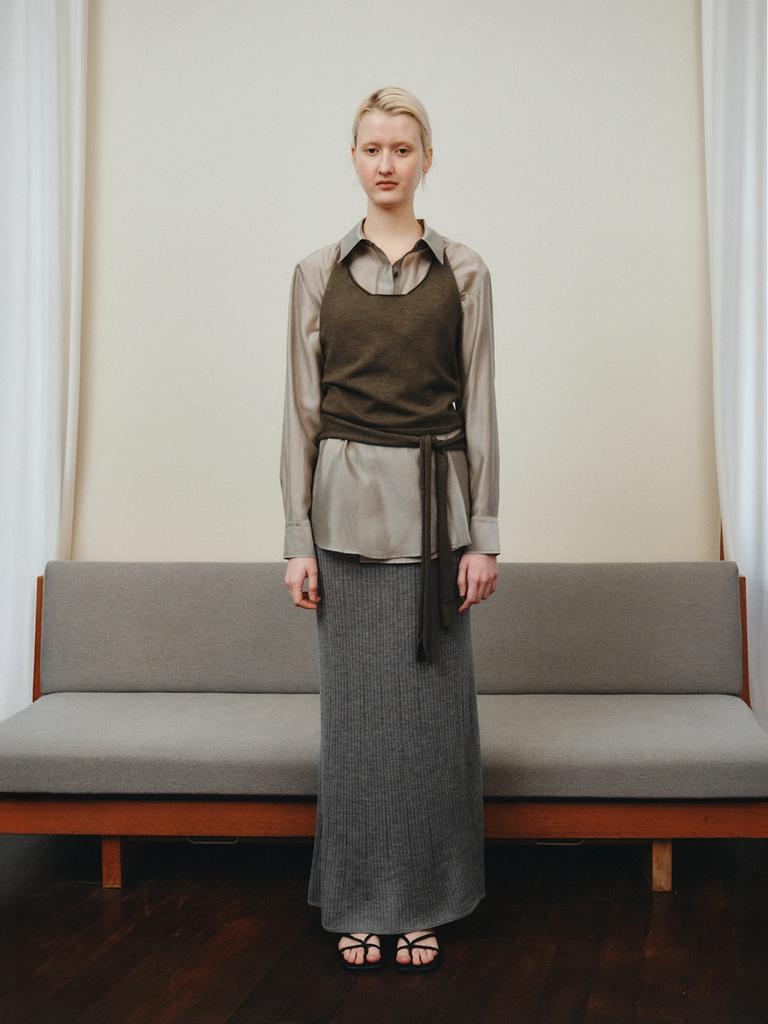 Reply Wool Halter Wrap Vest_Khaki