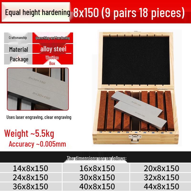 Yue Ci Parallel Height Shim Vise Plate for Milling Machine Jaws