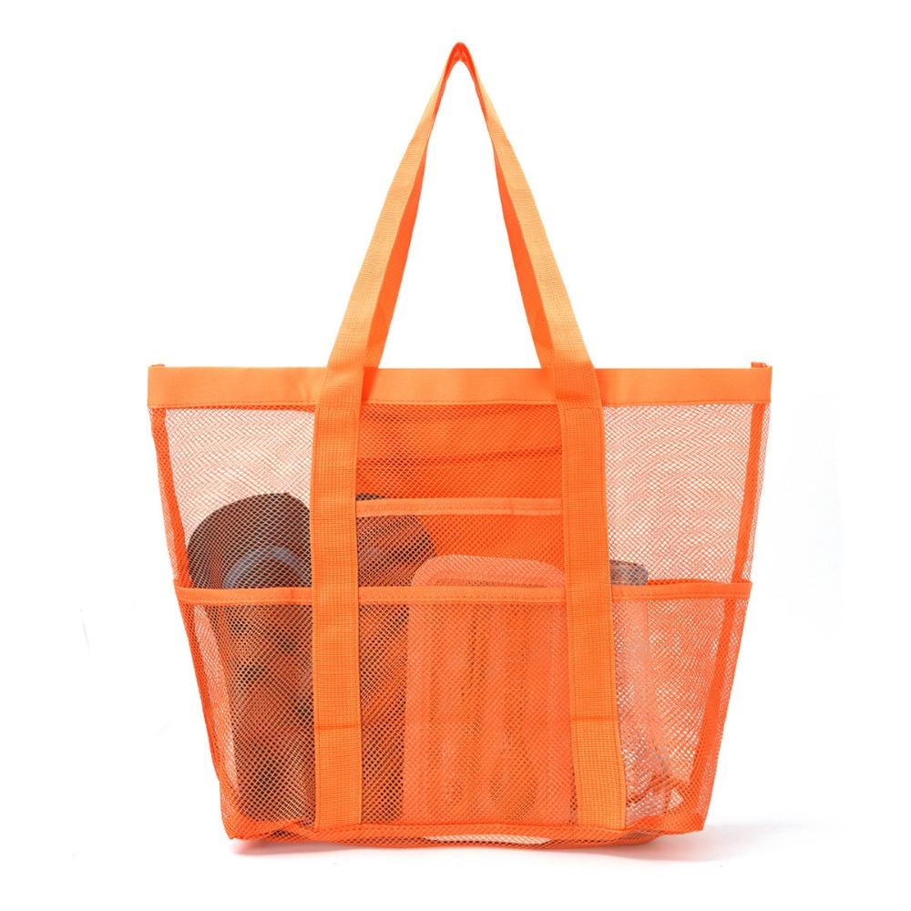 Beach Bag Large Capacity Toy Mesh Swimming Bag Multifunctional Travel Shoulder Beach Bag Swimsuit Storage Bag