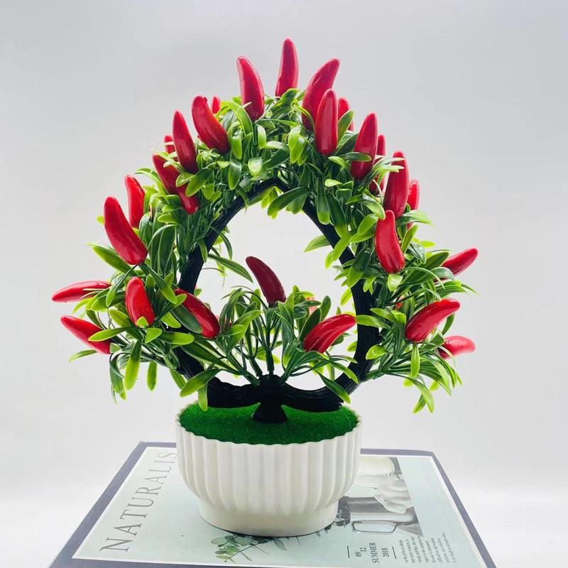 

Искусственные горшечные растения 42 Искусственный фруктовый бонсай Искусственный фруктовый бонсай в форме сердца Искусственный цветочный бонсай Искусственные цветы Chili pepper