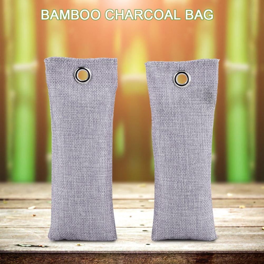 2Bags Bamboo Charcoal Home Car Purifier Activated Carbon Shoes Deodorant Bag(Black)