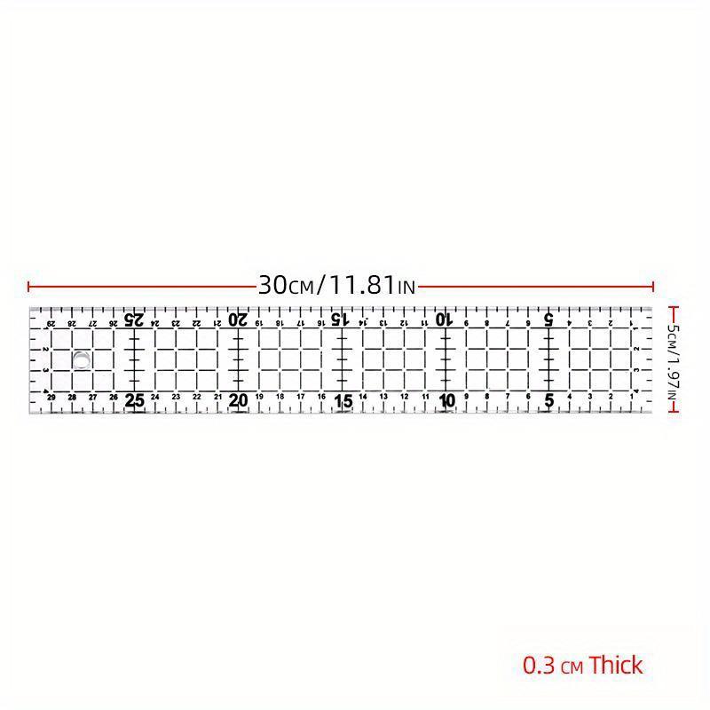 1pcs Acrylic Patchwork Ruler Sewing Measuring Layout Ruler Multifunctional Anti-Skid Tool Rulers Sewing Tool Accessories