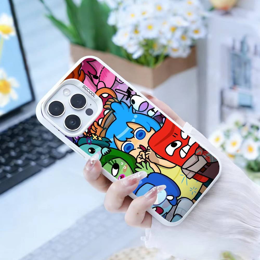 Adventure Anime Inside Out Phone Case For iPhone 16,15,14,13,12,17,Pro,MAX White Matte Shockproof Cover