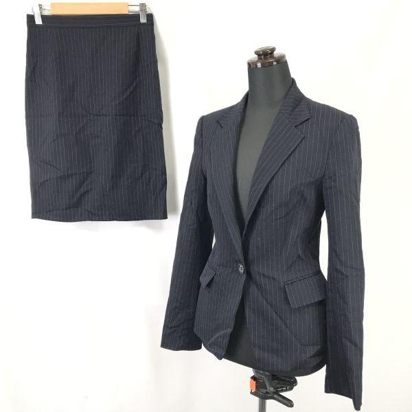 Untitled Japan Spring/Summer Skirt Suit Set S Navy Stripe(USED)